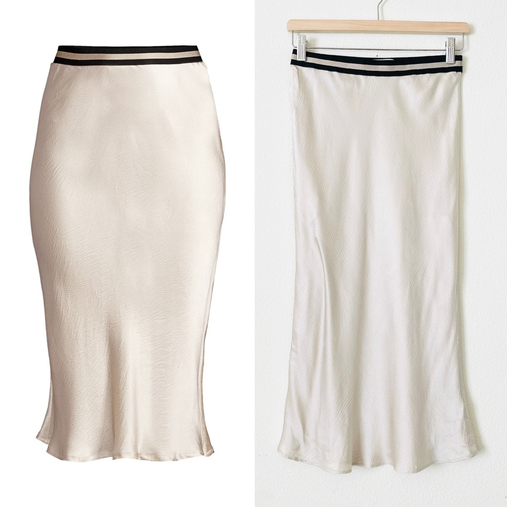 Brochu Walker MEDIUM 100% silk Hahn slip skirt in Devon Grey